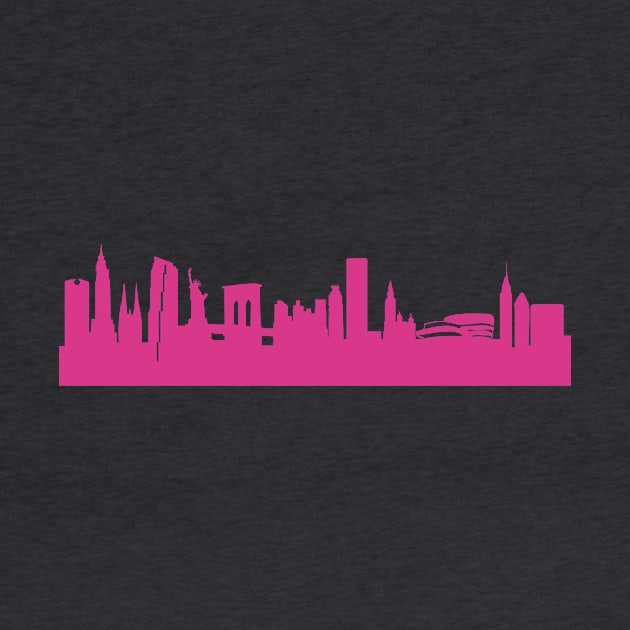 New York skyline pink by 44spaces